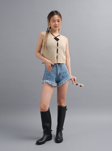 Distressed Hem Denim Shorts CY19