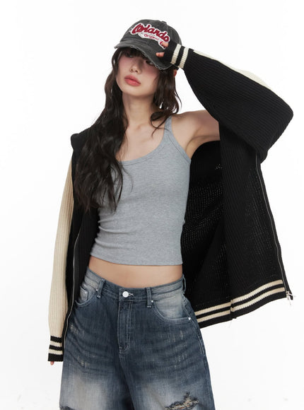 Oversized Hooded Knit Jacket CJ523