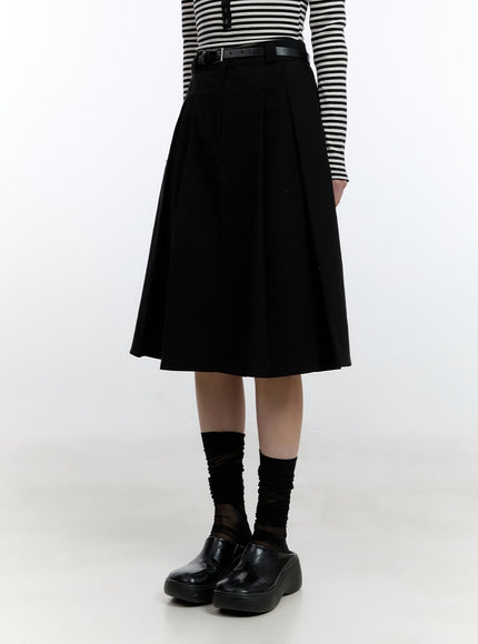 Elegant Pleated Midi Skirt CJ520