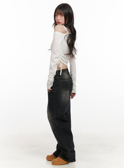 Bridget Washed Wide-Leg Jeans CJ501