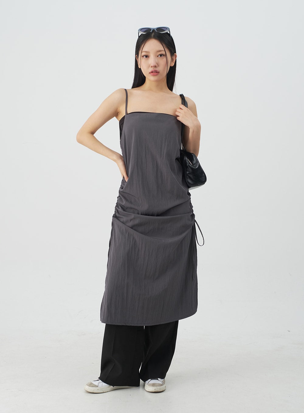 Shirred Sleeveless Dress CY31