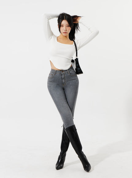 High Waist Ankle Jeans IM307