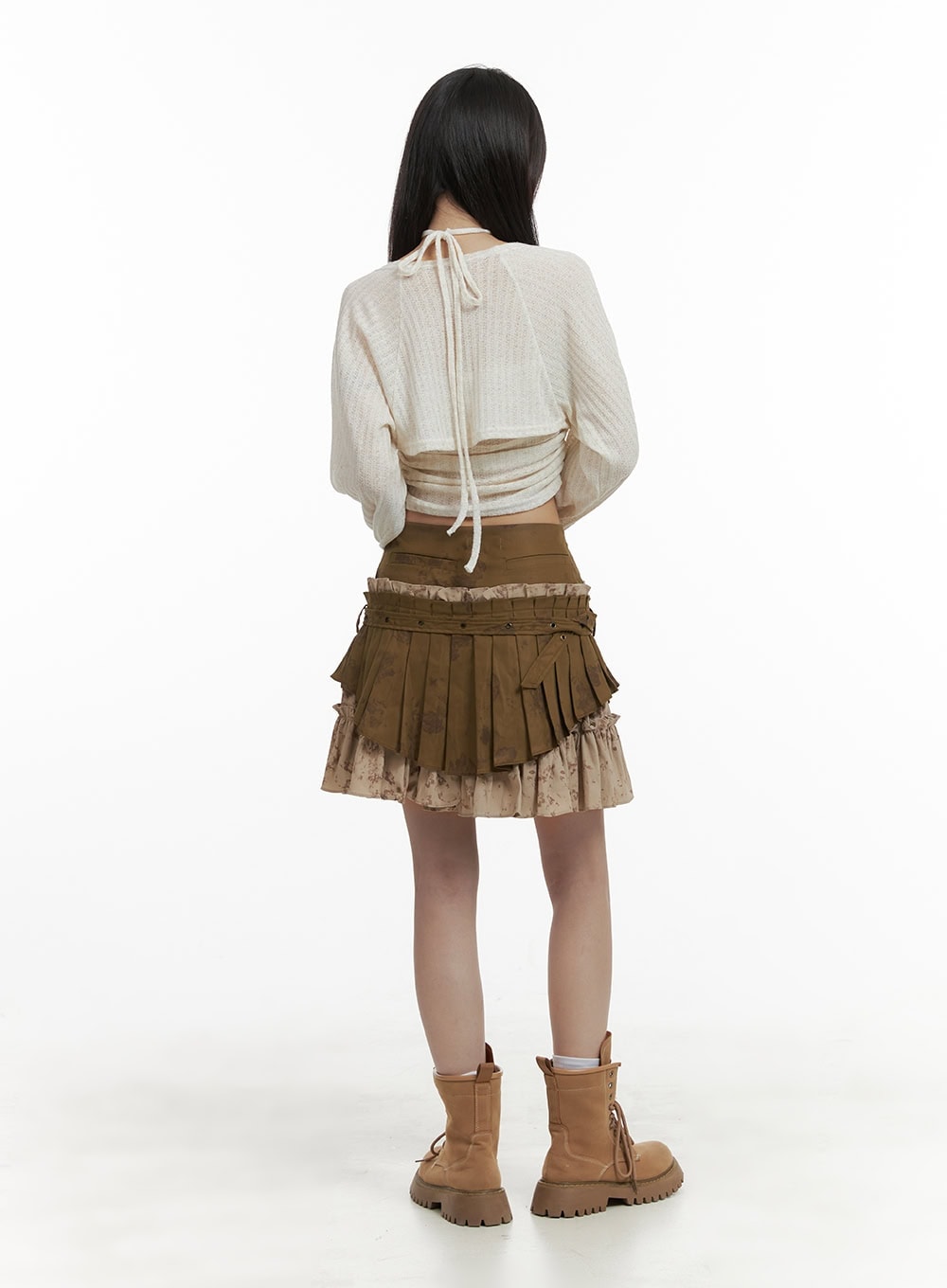 double-layer-skirt-with-belt-ca426