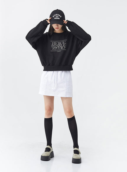 Lettering Cotton Crop Sweatshirt OG17