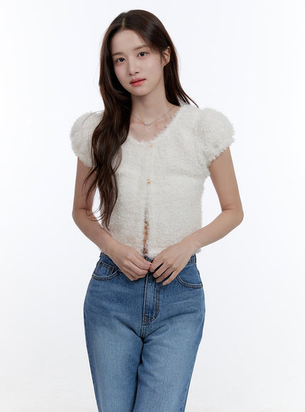 fur-short-sleeve-cardigan-oo407