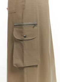 two-button-cargo-maxi-skirt-cm422