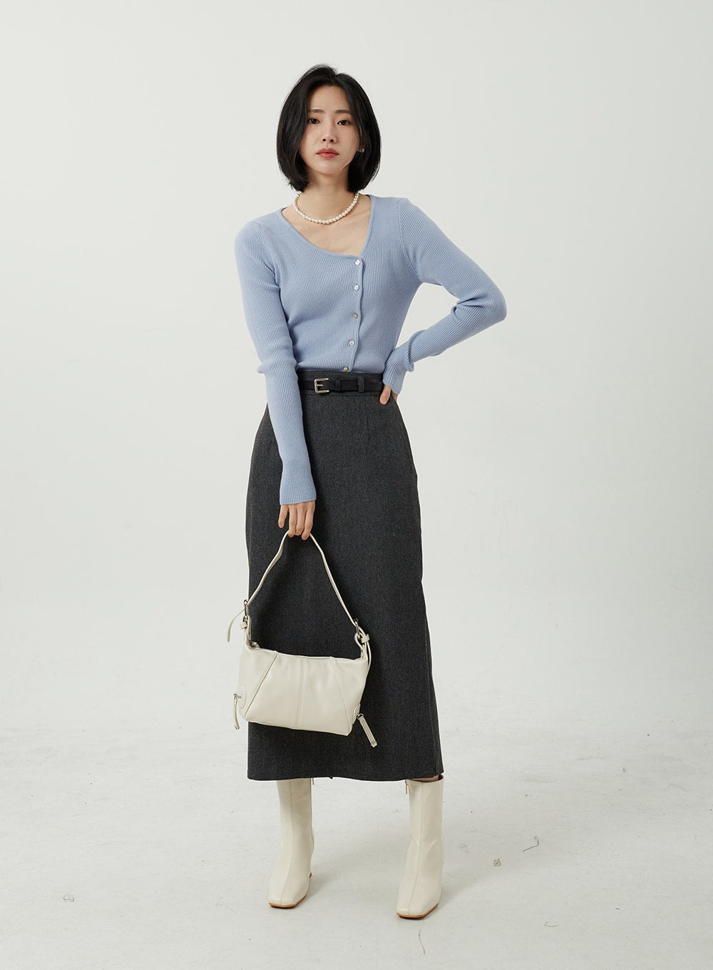 Wool Blend Maxi Skirt OJ310