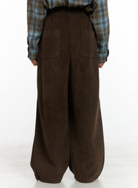 mens-corduroy-pintuck-parachute-pants-brown-is419