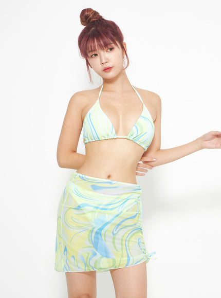 Tie Dye Bikini And Sarong Set IA313