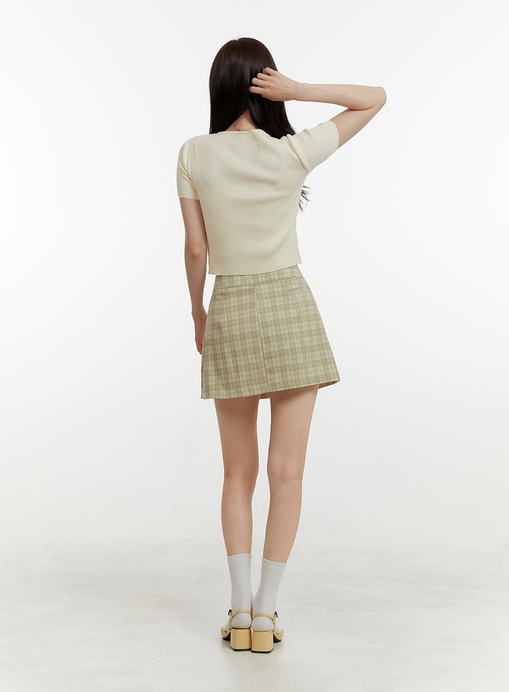 checkered-pleated-mini-skirt-oy409