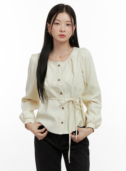 puff-sleeve-buttoned-blouse-on408