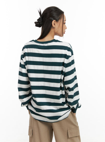 casual-round-neck-stripe-pullover-co424