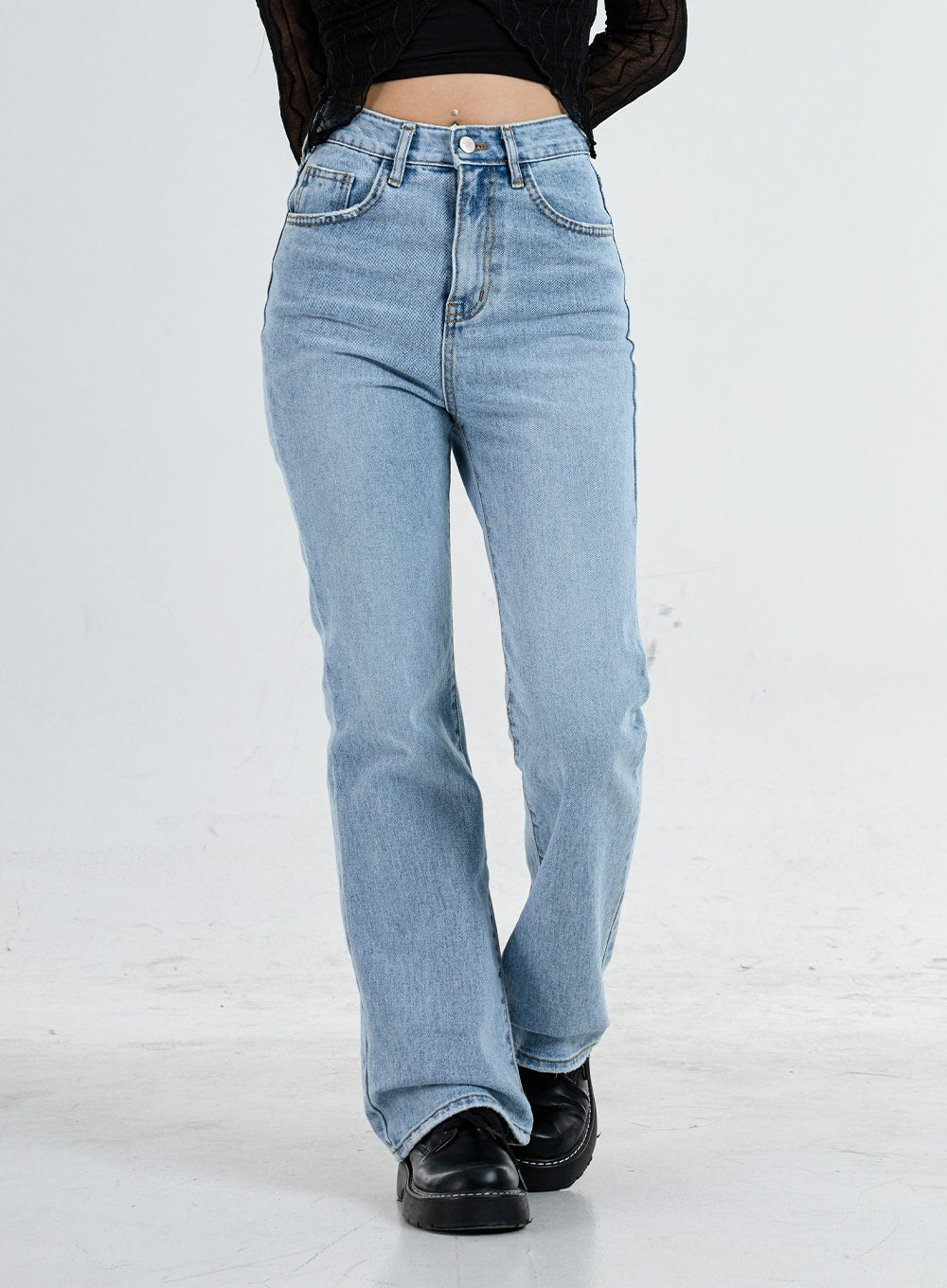 High Waist Flared Denim Pants CO04