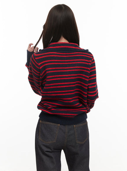 Striped Half-Zip Sweater CJ515