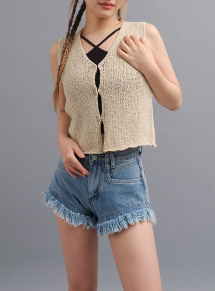 Distressed Hem Denim Shorts CY19