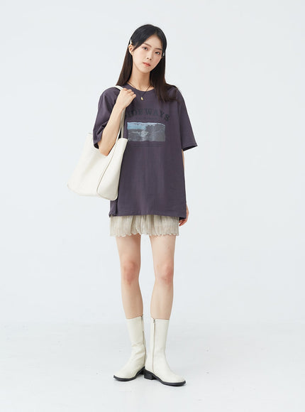 Sideways Graphic Oversized Tee OU19