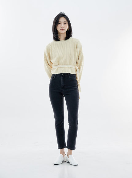 High Waist Long Skinny Pants OO04