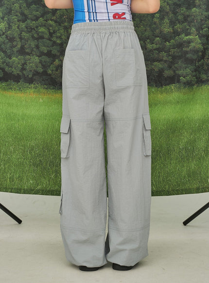 Nylon Oversized Cargo Pants CY26