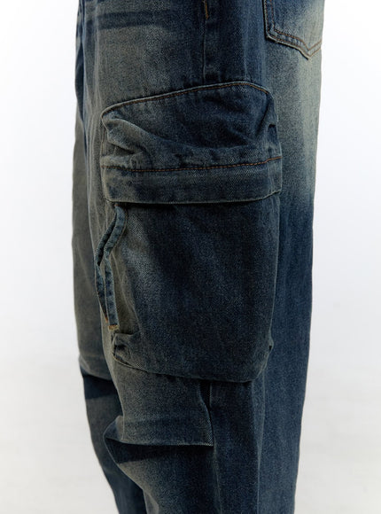 mens-cargo-pocket-washed-denim-jeans-io428