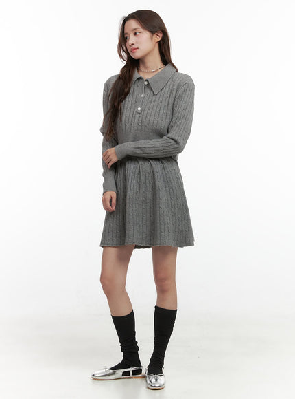 buttoned-collar-knit-skirt-set-oo421