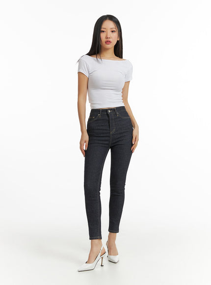 high-waist-solid-skinny-jeans-cj425