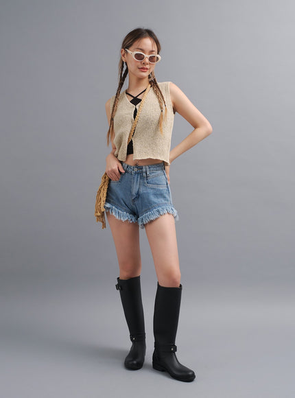 Distressed Hem Denim Shorts CY19