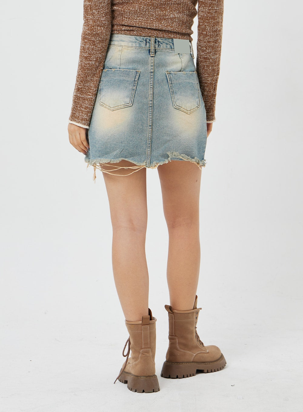 High Waist Denim Mini Skirt CF315