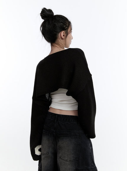 Super Cropped Graphic Sweater CJ522