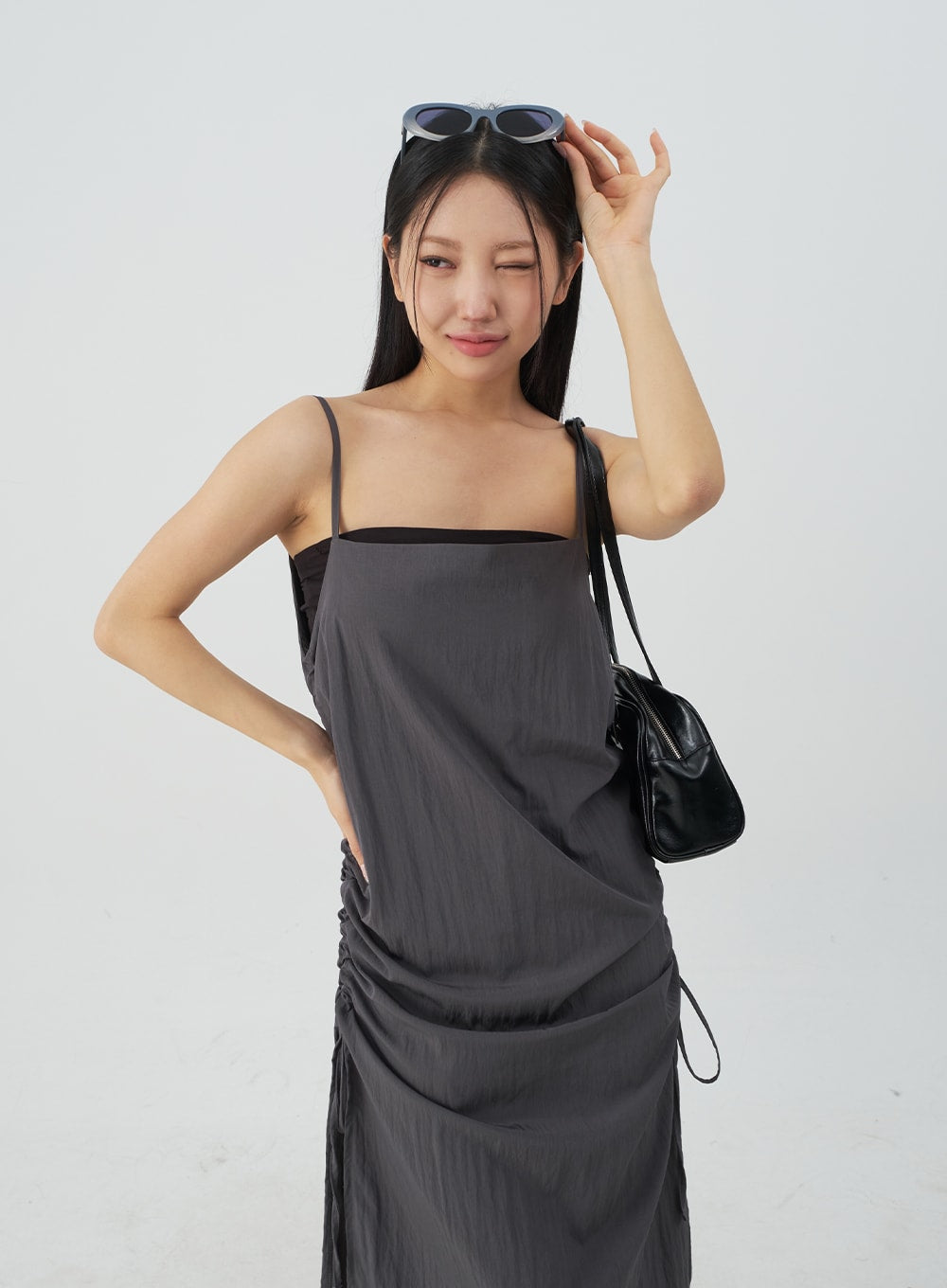 Shirred Sleeveless Dress CY31