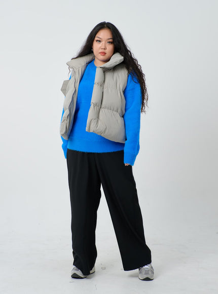 Plus Zipper Puffer Vest ID27