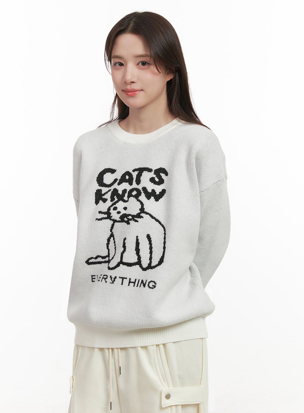 Cozy Graphic Knit Sweater IJ510