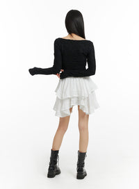 frill-banded-lace-mini-skirt-cf422