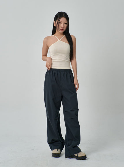 Drawstring Wide Track Pants IF314