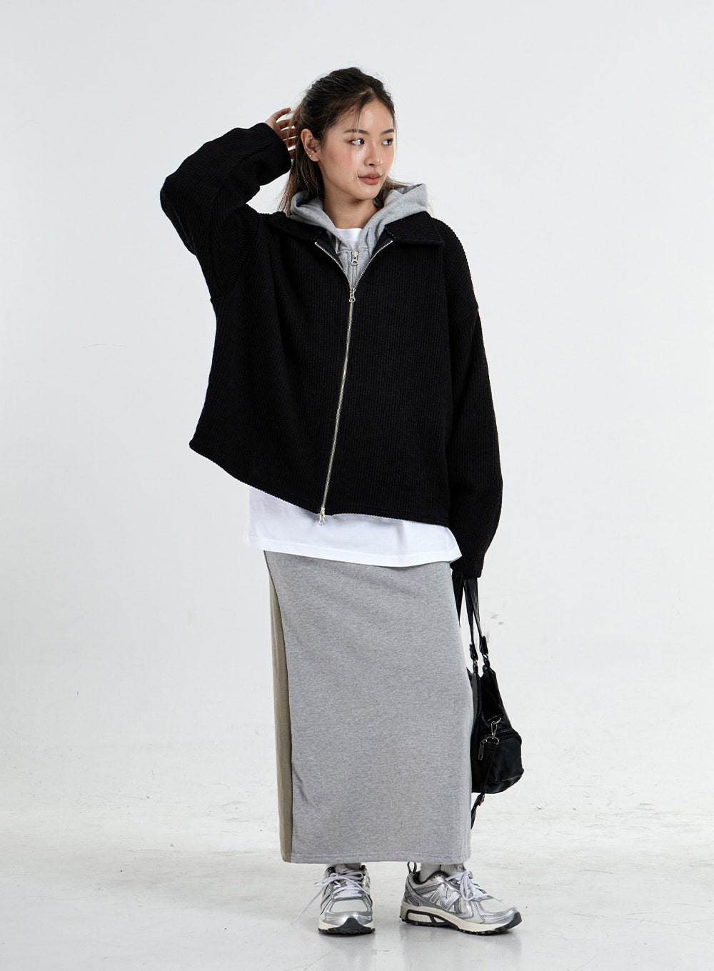 Oversize Zipper Knit Jacket Unisex CO06