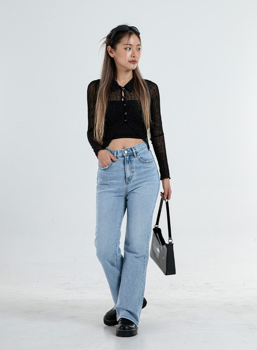 High Waist Flared Denim Pants CO04