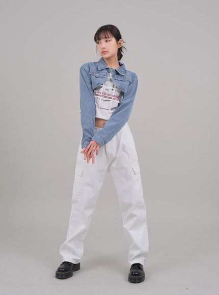 Denim Cropped Bolero Jacket C2701