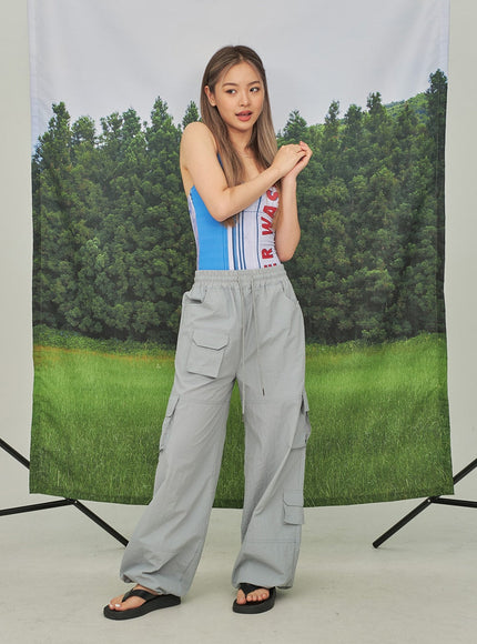 Nylon Oversized Cargo Pants CY26