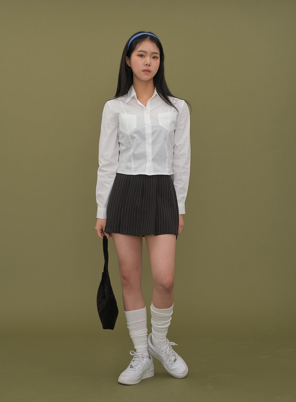 Cropped Shirt with Pockets C2601