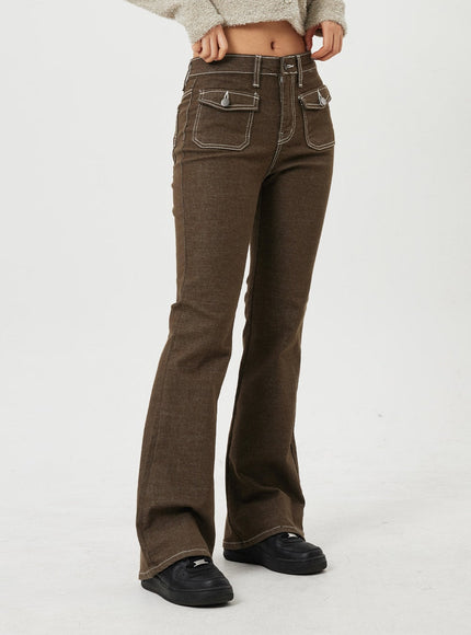 Twin Pocket Bootcut Pants CF328