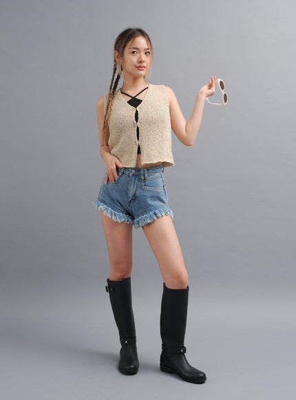 Distressed Hem Denim Shorts CY19