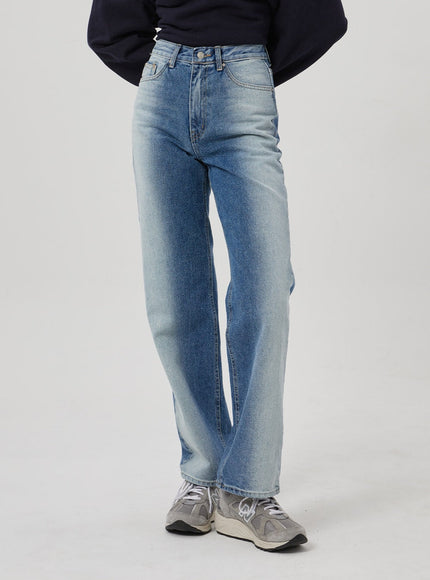 Two Tone Straight Leg Jeans BF310