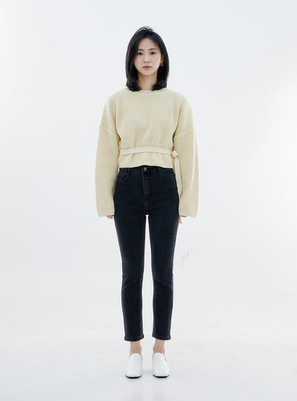 High Waist Long Skinny Pants OO04