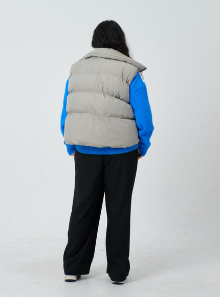 Plus Zipper Puffer Vest ID27