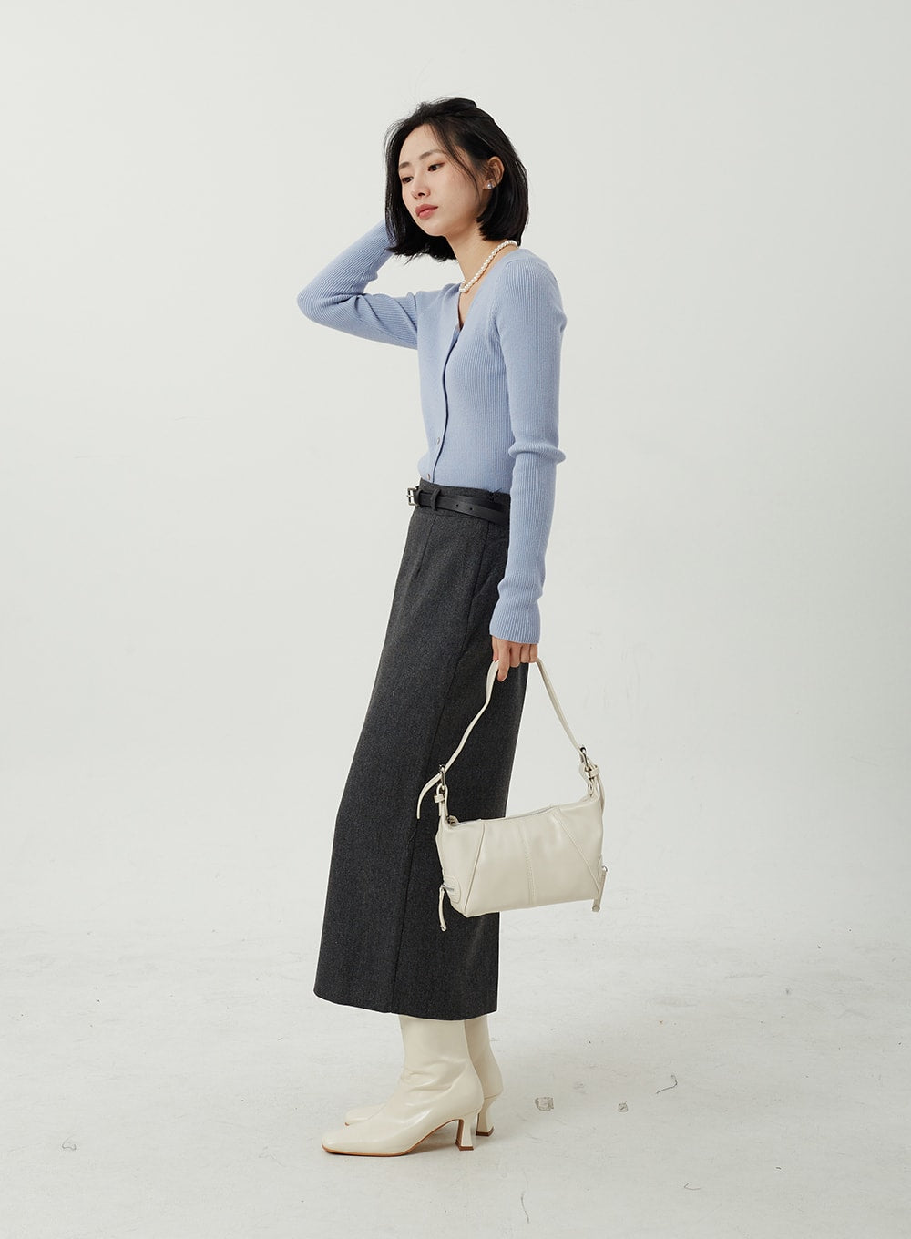 Wool Blend Maxi Skirt OJ310