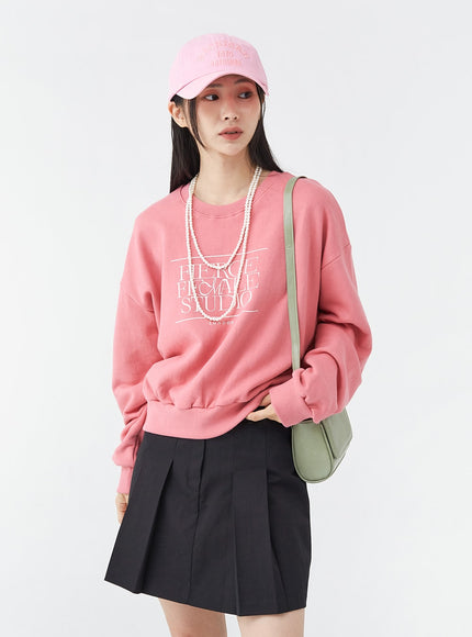 Lettering Cotton Crop Sweatshirt OG17