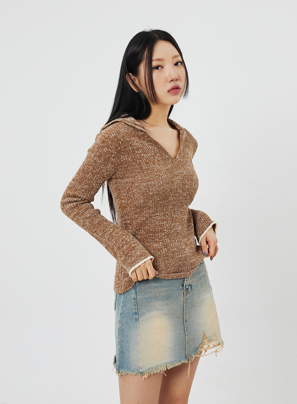 V-Neck Knit Top CF315