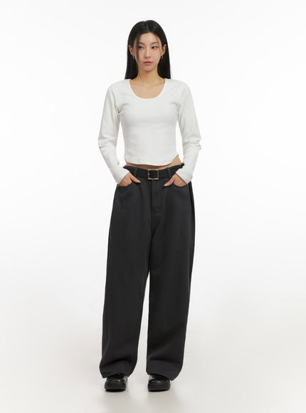 Basic Square-Neck Crop Top ID431