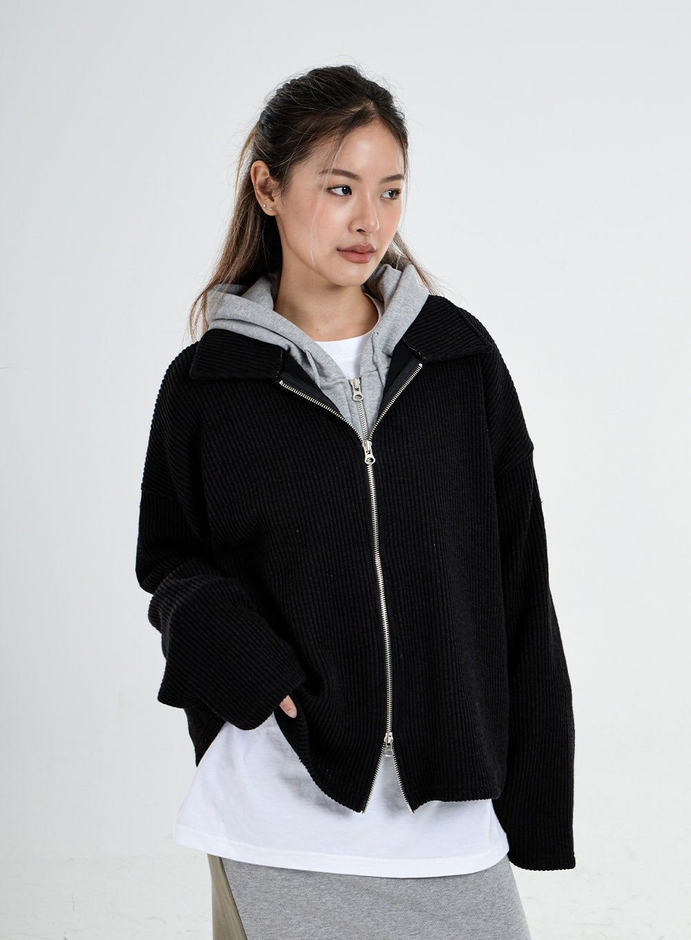 Oversize Zipper Knit Jacket Unisex CO06