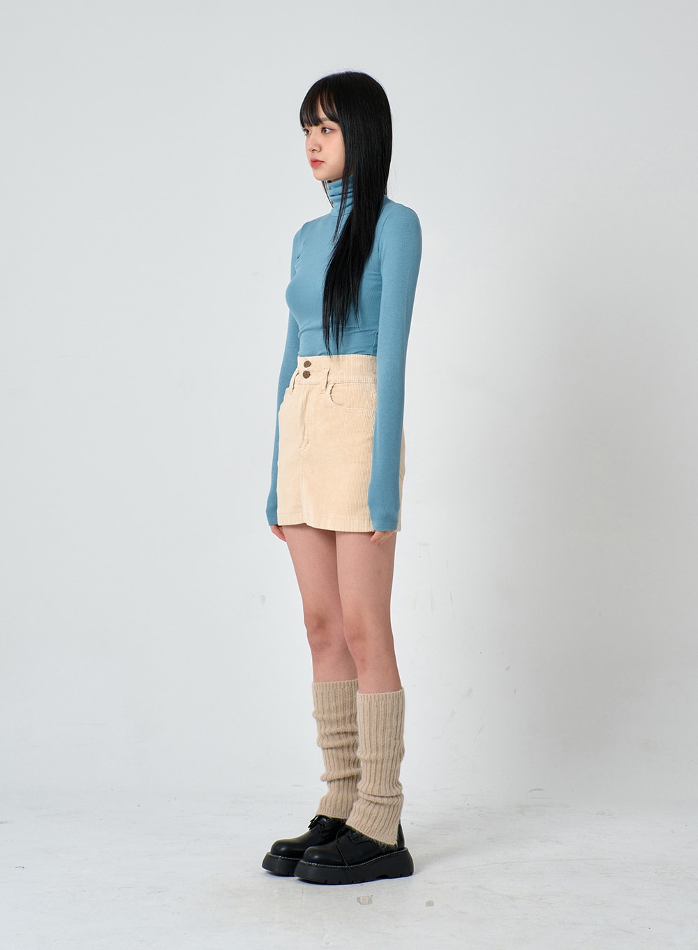 Two Button Corduroy Mini Skirt ON29