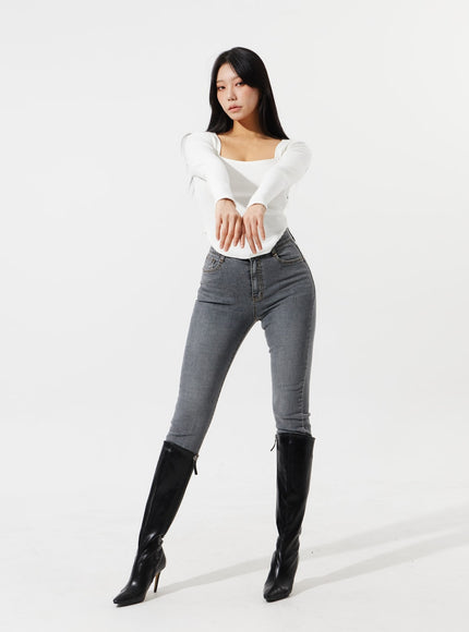 High Waist Ankle Jeans IM307